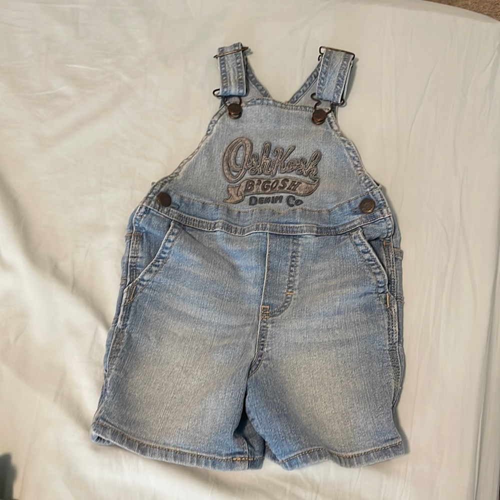 Toddler Boys Blue Short Denim Overall Size 3T